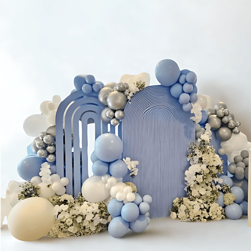 استاند مقوس مع استاند مصفح منسق بالبولونات والورد...