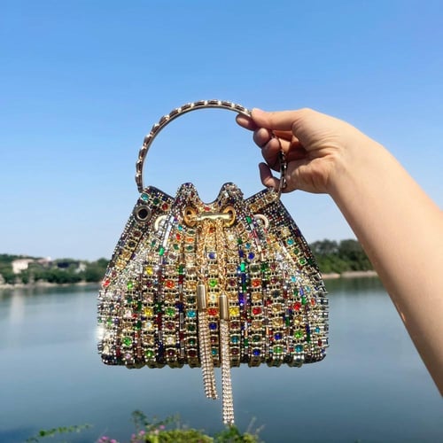 حقيبة كتف من حجر الراين