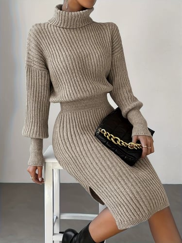 فستان شتوي رملي