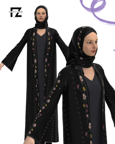 تصميم عباية سلاسل الزهر 005