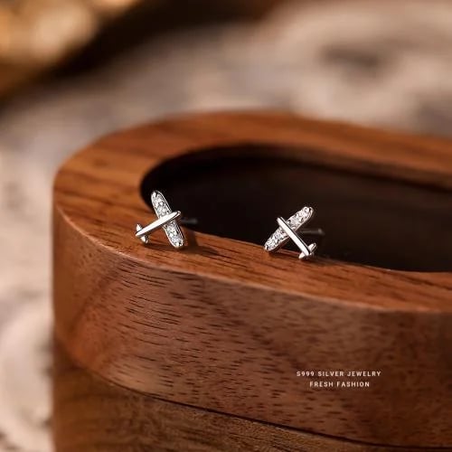 Flying earrings, silver, 925 purity