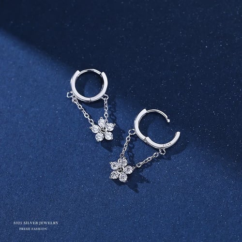 Silver flower earrings 925