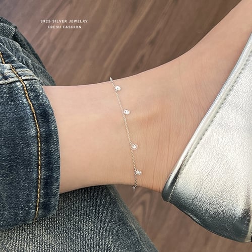 خلخال قطرات الندى فضة عيار 925