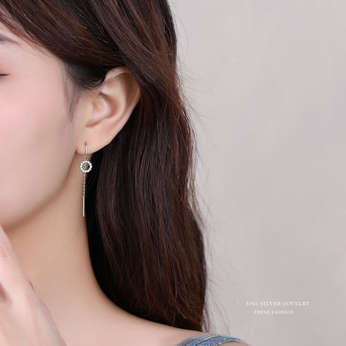 أقراط هالة الماس فضة عيار 925