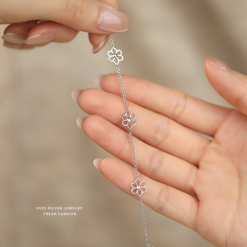سوار زهرة الفضة فضة عيار 925
