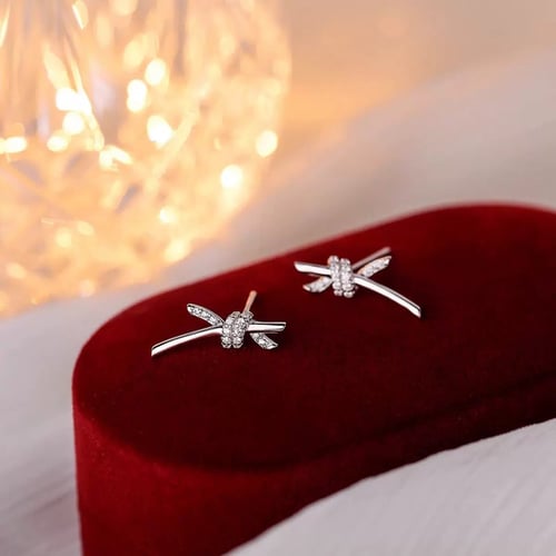 Earring knot shine silver 925