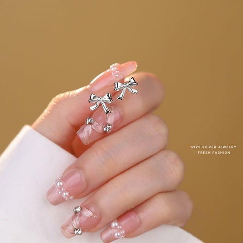 Bow-shaped earrings, 925 sterling silver