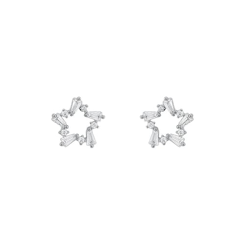 Star-shaped earrings, 925 silver