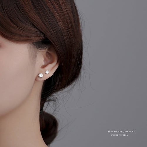 Zircon earrings, 925 silver