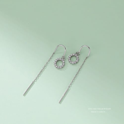 أقراط هالة الماس فضة عيار 925