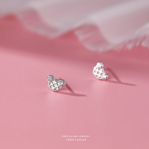 Earrings bear biscuit silver 925 karat