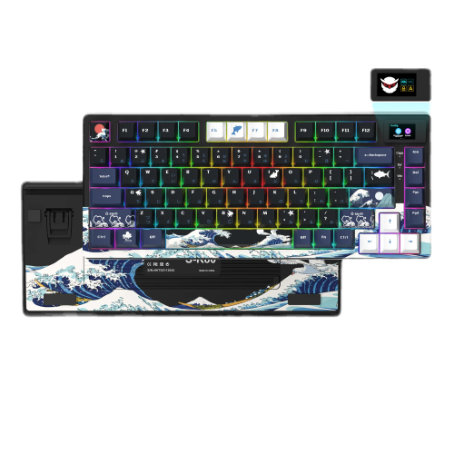 لوحة مفاتيح ألعاب ميكانيكية بإضاءة ملونة وشاشة عرض...