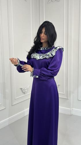 فستان بنفسجي أنيق AB13