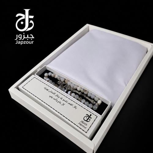 Gift package (fabric + agate prayer bead)