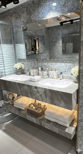 Gray marble double sink – 120 cm