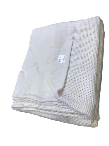 بطانية قطن ‎%‎100 مصري ابيض ضد البكتيريا