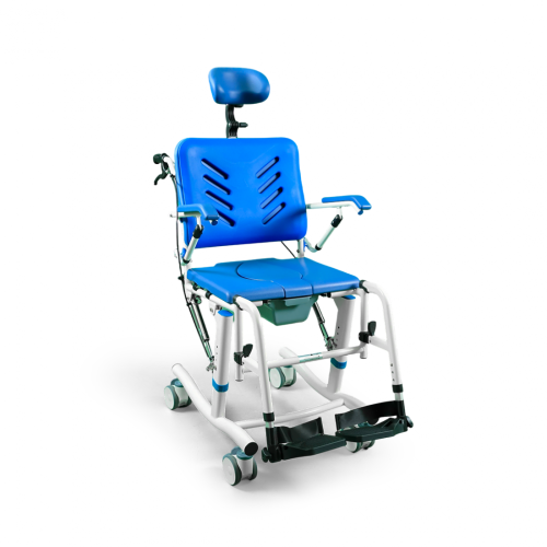 كرسي حمام عريض مع ظهر قابل للإمالة و ساند رأس