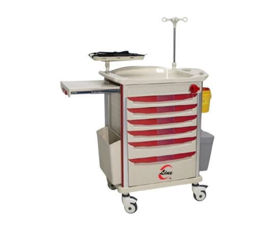 عربة طوارئ 6 درج - Crash Cart 6 Drawers New Lock