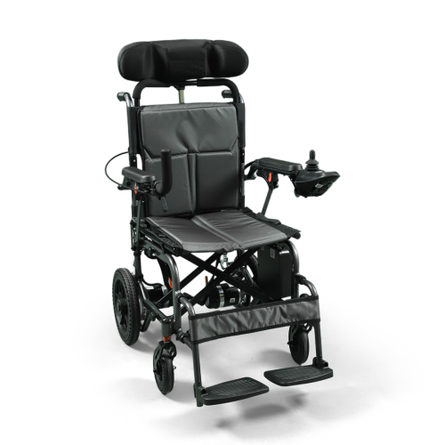 كرسي كهربائي ألومنيوم بظهر متحرك وساند رأس 51 سم