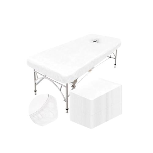 غطاء سرير مغاط بفتحة ابيض كرتون 100 حبة