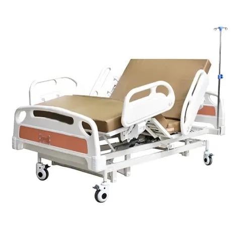 سرير كهربائي 5 حركات جوانب فايبر مع حامل محاليل 90...