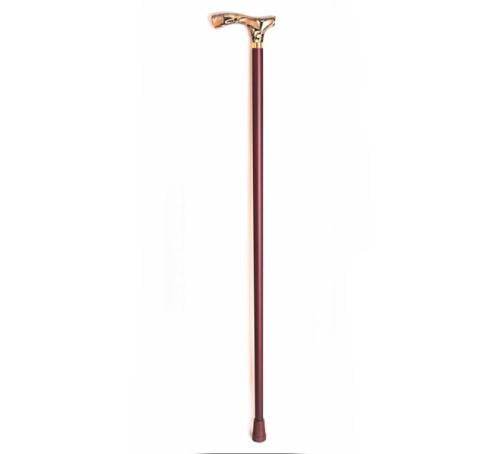 عكاز خشبي فاخر بمقبض من الأكريلك بني غامق EA611