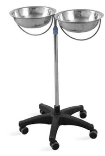 حامل حوض مزدوج متحرك على ستاند قابل للإرتفاع مع قا...