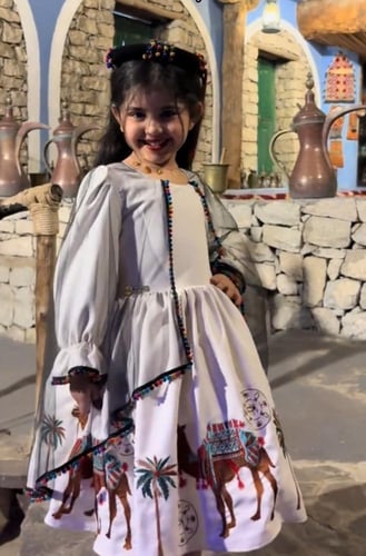 فستان بناتي يوم التأسيس اناقه