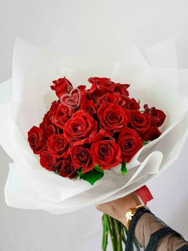 باقة ورد جوري أحمر