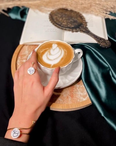 مجموعة الاسم من حجر الماربل تصميم سداسي