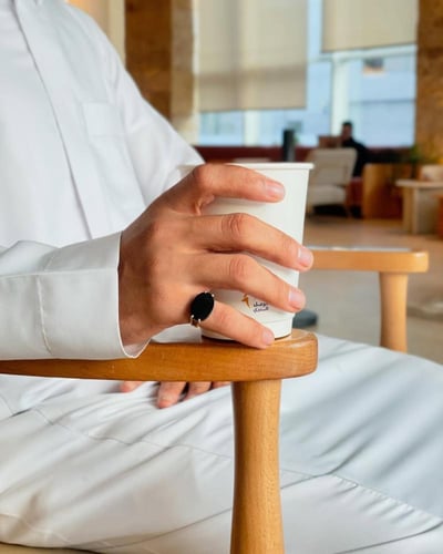 خاتم ملكي محفور فضة 925