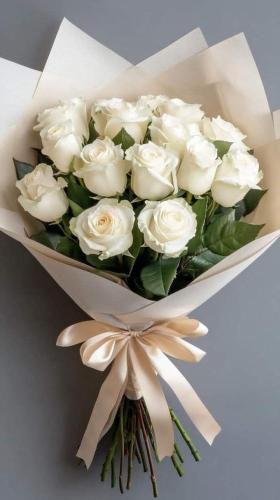 باقة ورد 14 ورده ابيض