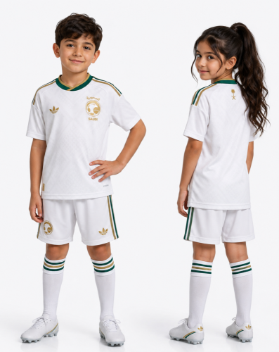 طقم المنتخب السعودي اطفال 2026 الابيض