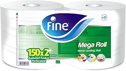 فاين مناديل ميجا رول سهلة التقطيع (2 * 150 متر )