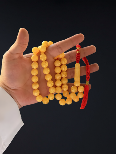 سبحة تراب كهرمان - احمر