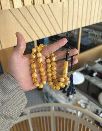 سبحة تراب كهرمان - كحلي