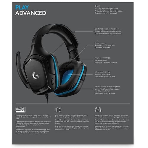 Logitech G432 Wired Gaming Headset