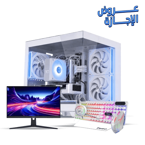 تجميعة ( RX 9060 16GB - i5 14th) باللون الابيض بال...