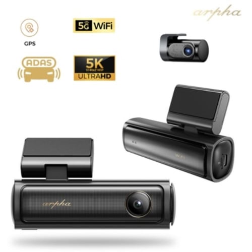 داش كام ارفا بدقة 5K قناتين أمامي وخلفي B25 - أسود