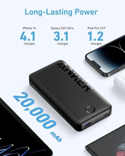 انكر - بطارية متنقلة 325 بسعة 20,000 ملي امبير بي...