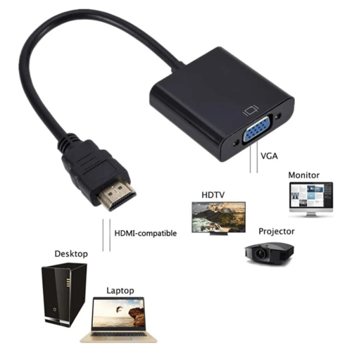 كيبل اتش دي - في جي اي مع اي يو اكس Hdmi To Vga+Au...