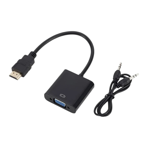كيبل اتش دي - في جي اي مع اي يو اكس Hdmi To Vga+Au...