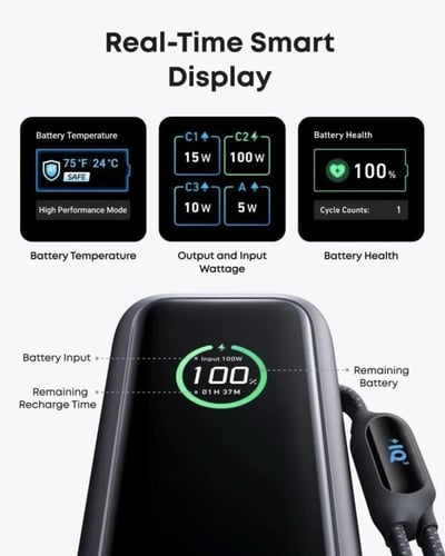 بطارية انكر بسعة 25000 ملي امبير بقوة 165 واط بمنف...