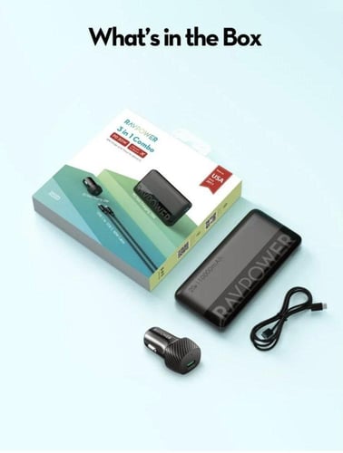 راف باور- بكج 3 في 1 بطارية بسعة 10000 ملي امبير و...