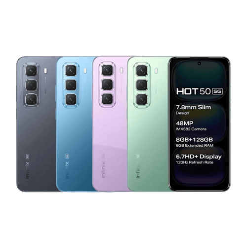 انفنكس هوت 50 ذاكرة 256 جيجا ،الرام 8+8, شبكة 5G