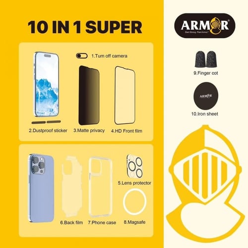 بكج حماية 1in10 للجوال ماركة ARMOR