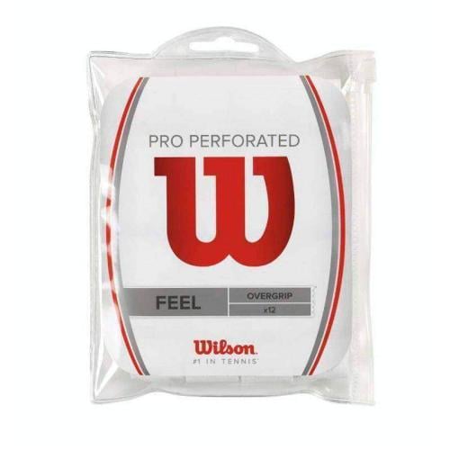 wilson 12 overgrips pro perforated feel blanco