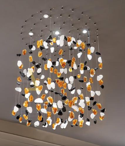 ثريا دائري طول وعرض سم لون عسلي و شفاف و اسود