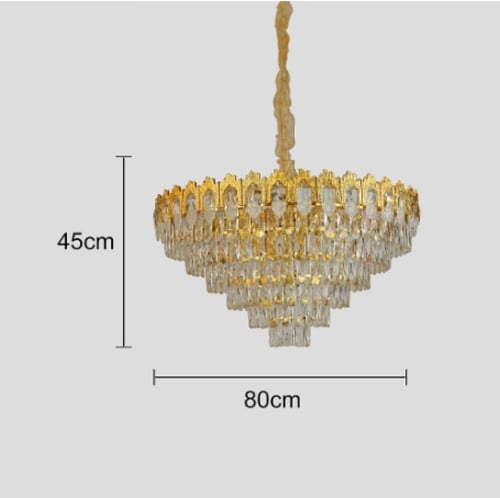 نجف مودرن مقاس 80 سم غطاء لون ذهبي E14*16L