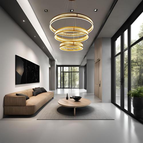 نجف مودرن ذهبي لون الانارة 3اضاءات 225 واط